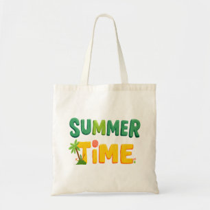 Zomertijd - Zomertijd met palmboom en zon Tote Bag