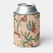 Zomertijgers Palmbomen Exotisch Blikjeskoeler (Blikje Achterkant)