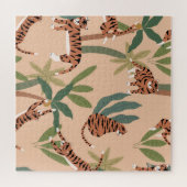 Zomertijgers Palmbomen Exotisch Legpuzzel (Horizontaal)
