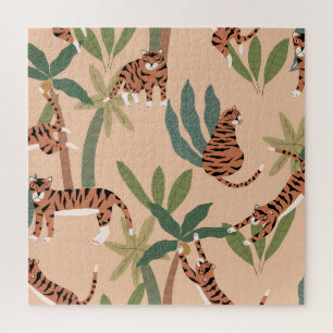 Zomertijgers Palmbomen Exotisch Legpuzzel