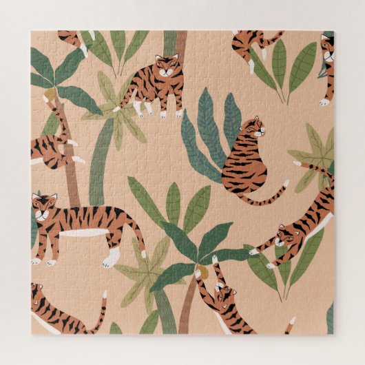 Zomertijgers Palmbomen Exotisch Legpuzzel (Verticaal)