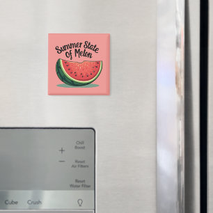 Zomertoestand van Meloen Retro Fruit Kunst Magneet