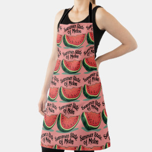 Zomertoestand van Meloen Retro Fruit Kunst Schort