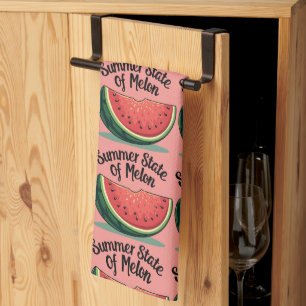 Zomertoestand van Meloen Retro Fruitkunst Theedoek