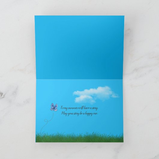 Zomertouw ontwerp met klaprozen kaart (Binnen)