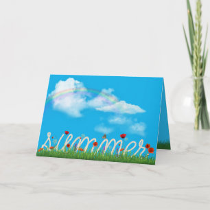 Zomertouw ontwerp met klaprozen kaart