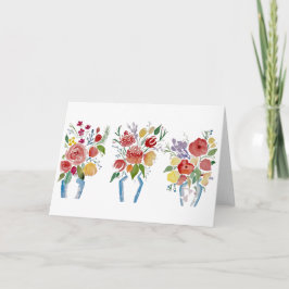 Zomertrio- Bloemen 5x7 Blank Wenskaart Kaart