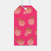 Zomertropisch goud en roze ananananaspatroon cadeaulabel (Achterkant)