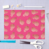 Zomertropisch goud en roze ananananaspatroon tissuepapier (Craft)