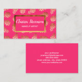 Zomertropisch goud en roze ananananaspatroon visitekaartje (Voorkant / Achterkant)