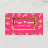 Zomertropisch goud en roze ananananaspatroon visitekaartje (Voorkant)