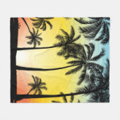 Zomertropische bomen fleece deken (Voorkant (Horizontaal))