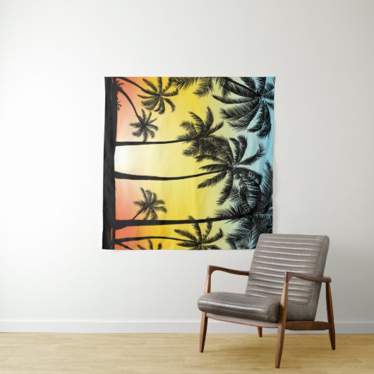 Zomertropische bomen wandkleed (In Situ (horizontaal))