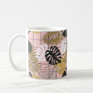 Zomertropische palmbladeren patroon koffiemok