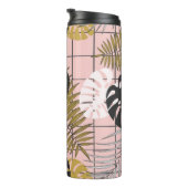 Zomertropische palmbladeren patroon thermosbeker (Geroteerd rechts)