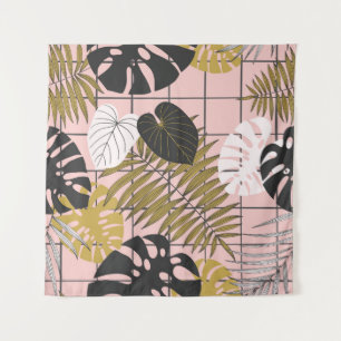 Zomertropische palmbladeren patroon wandkleed