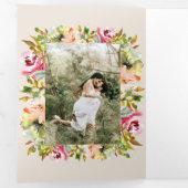 Zomertuin Bloemen Tri-Fold bruiloft uitnodiging (Binnenzijde eerst)