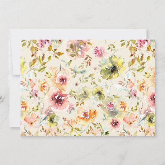 zomertuin bloemengeboorte aankondiging Fotokaart (Achterkant)