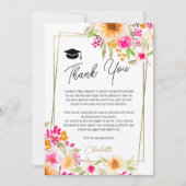 Zomertuin bloemengoud foto afstuderen bedankkaart (Voorkant)