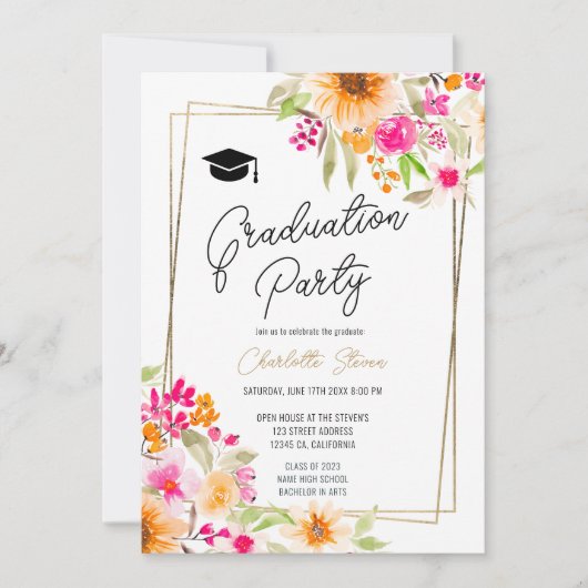 Zomertuin bloemengoud script afstuderen kaart (Voorkant)