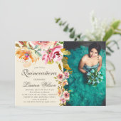 zomertuin bloemenquinceanera Foto uitnodiging (Staand voorkant)