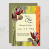 Zomertuin Bloementulp Save-the-Date Kaart (Voorkant / Achterkant)
