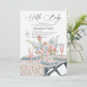 Zomertuin Elegant Modern Neutraal Baby shower Kaart (Staand voorkant)