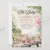 Zomertuin Elegant Rustiek Neutraal Baby shower Kaart (Voorkant)
