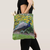 Zomertuin met pauw canvas tas (Dichtbij)