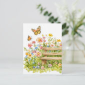 Zomertuin met vlinders briefkaart (Staand voorkant)