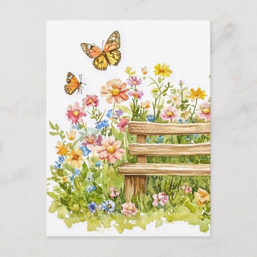 Zomertuin met vlinders briefkaart (Voorkant)