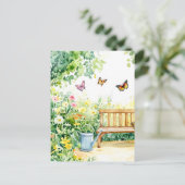 Zomertuin met vlinders briefkaart (Staand voorkant)