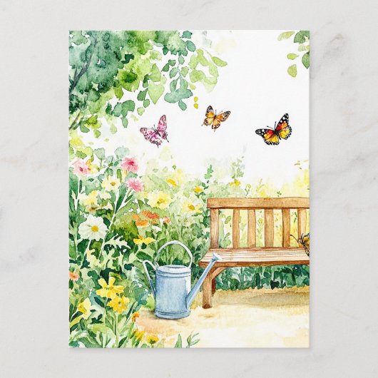 Zomertuin met vlinders briefkaart (Voorkant)