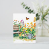 Zomertuin met vlinders briefkaart (Staand voorkant)