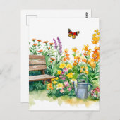 Zomertuin met vlinders briefkaart (Voorkant / Achterkant)