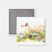Zomertuin met vlinders magneet (Voorkant / Achterkant)