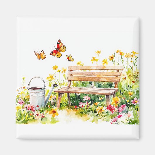 Zomertuin met vlinders magneet (Voorkant)