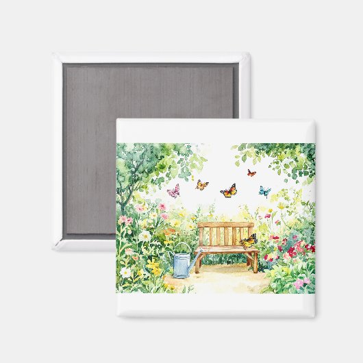 Zomertuin met vlinders magneet (Voorkant / Achterkant)