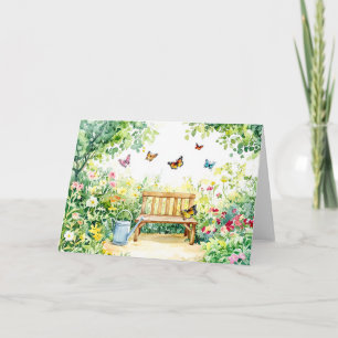 Zomertuin met vlinders notitiekaartje