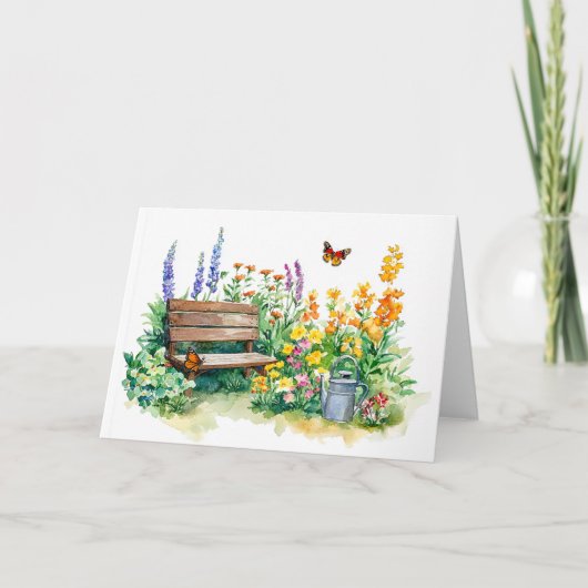 Zomertuin met vlinders notitiekaartje (Voorkant)