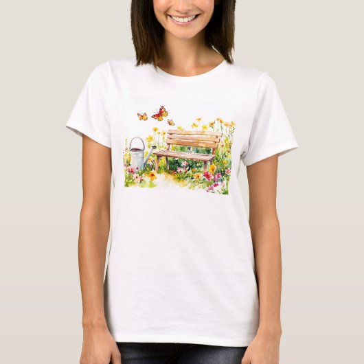 Zomertuin met vlinders t-shirt (Voorkant)