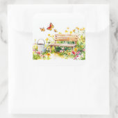 Zomertuin met vlinders vierkante sticker (Tas)