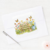 Zomertuin met vlinders vierkante sticker (Envelop)