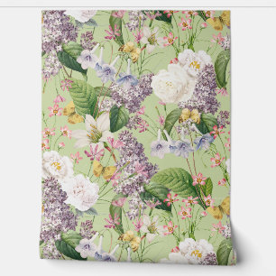 Zomertuin - Redouté Cottage Flowers Behang