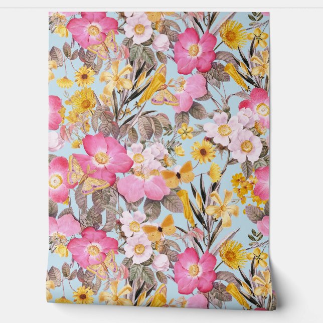 Zomertuin -  Redouté Cottage Rozen 2 WA Behang (Afrollen)