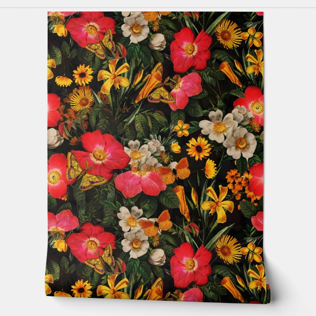 Zomertuin -  Redouté Cottage Rozen 3 Behang (Afrollen)