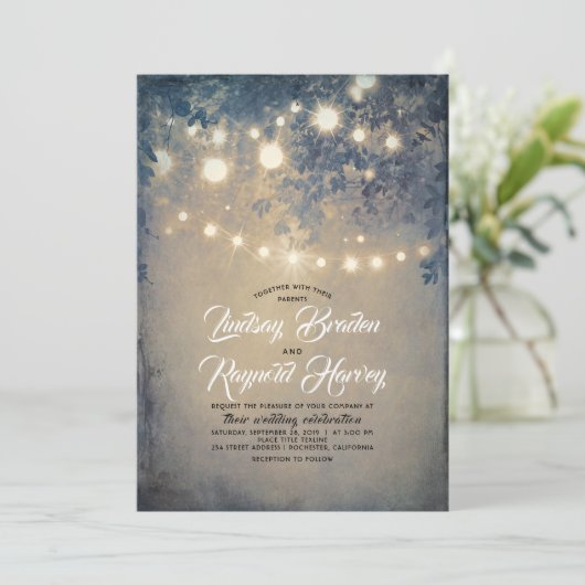 zomertuin | Rustiek Land Woodland bruiloft Kaart (Staand voorkant)