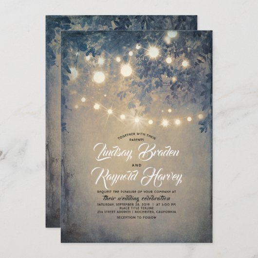 zomertuin | Rustiek Land Woodland bruiloft Kaart (Voorkant / Achterkant)