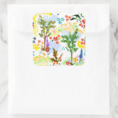 zomertuin vierkante sticker (Tas)