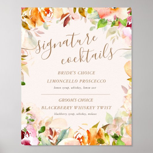 zomertuin voor bloemen voor cocktail poster (Voorkant)